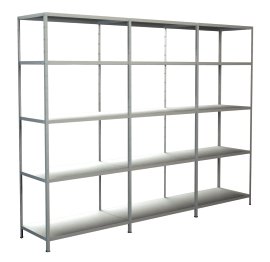 SCHULTE REGALWELT Grund Anbauregal 15 Böden Weiß 200x300x50 cm