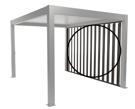 BIOHORT Lamellenseitenwand Dunkelgrau-metallic 4 m