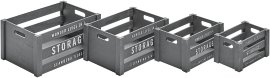 Holzkisten-Set Grau 4-tlg.