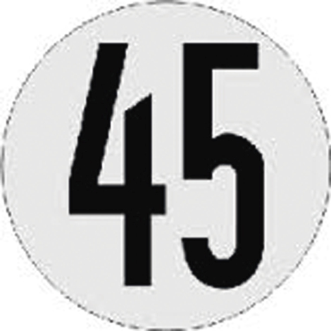 Geschwindigkeitsschild Klebefolie 45km/h