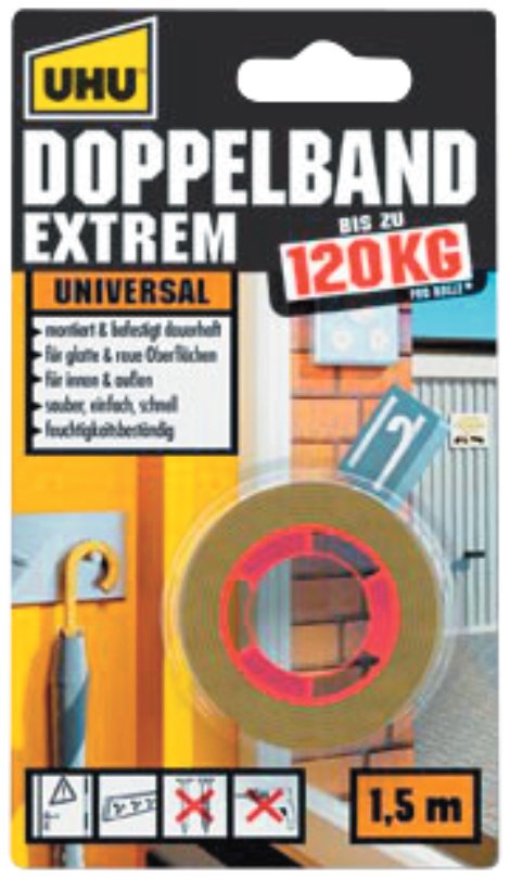 UHU Doppelklebeband Extrem 1,5 m x 19 mm