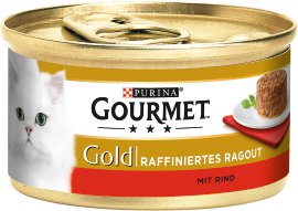 GOURMET Katzennahrung Gold Raffiniertes Ragout Rind 12x85 g