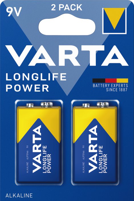 VARTA Alkaline Batterie Longlife Power 9V E-Block 6LP3146 2er Pack