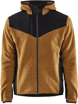 BLÅKLÄDER Softshell Strickjacke honiggold/schwarz
