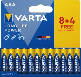 VARTA Batterie Longlife Power AAA Pack 12 (8+4)