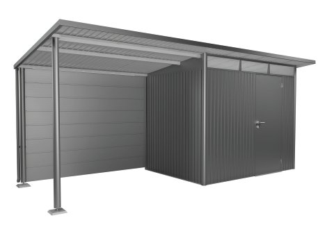 BIOHORT Rückwand für Seitendach L Quarzgrau-Metallic für BIOHORT Gerätehaus AvantGarde®