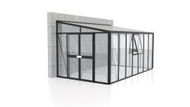 VITAVIA Anlehngewächshaus Helena ESG/HKP 3/10 mm Schwarz