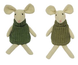 Dekofigur Maus Grün 7,5x5,2x12,5 cm (sortiert)