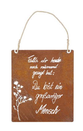 Gartenschild Mensch + Beschriftung 30x25 cm