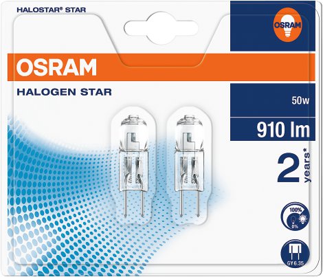 OSRAM Halogenstift Star GY6 50W, 2 Stk.