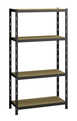 SCHULTE REGALWELT Grundregal 4 Holzböden Anthrazit 193x128x60 cm