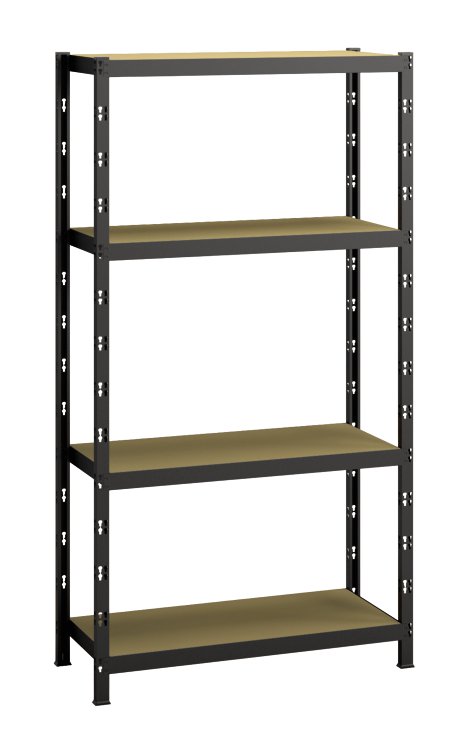 SCHULTE REGALWELT Grundregal 4 Holzböden Anthrazit 193x128x60 cm