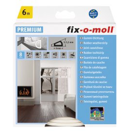fix-o-moll D-Profildichtung Premium selbstklebend Weiß 6 m 9x6 mm