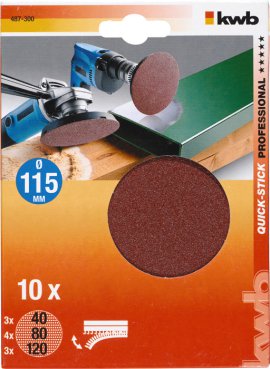 KWB Klett-Haftscheibe ungelocht sortiert Ø 115 mm