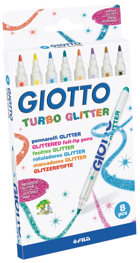 GIOTTO Faserschreiber Turbo Glitter 8 Stk.