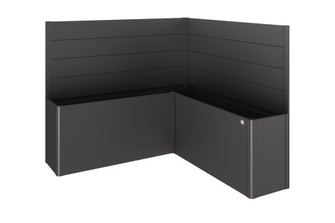 BIOHORT Sichtschutz für Belvedere L-Form ohne Acrylglas, Dunkelgrau-Metallic L200