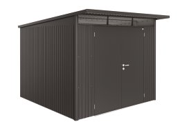 BIOHORT Gerätehaus A7 AvantGarde® mit Doppeltür, dunkelgrau-metallic