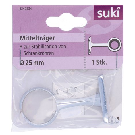 SUKI Mittelhalter Metall verchromt rund Ø 25 mm 1 Stk.
