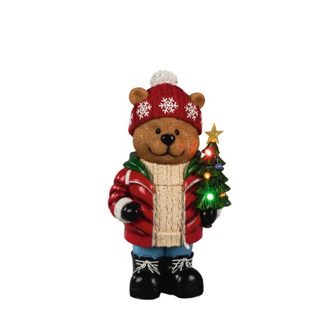 LED-Figur Outdoor Teddybär klein mit 6 h Timer 7 Dioden Bunt