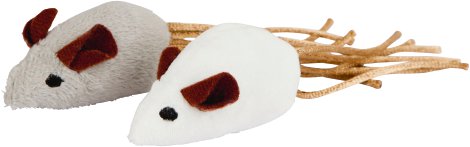 Spielmaus 7x4 cm, weiß/grau 2 Stk.