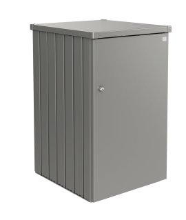 BIOHORT Mülltonnenbox Alex® Variante 2, Seitenwände silber-metallic, Dach&Tür silber-metallic