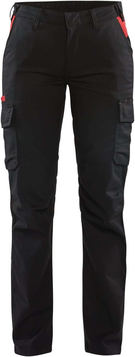 BLÅKLÄDER Industrie Arbeitshose Stretch Damen Schwarz/Rot C40