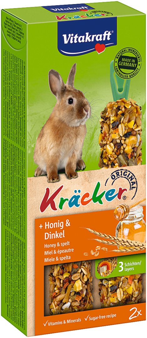 VITAKRAFT Kräcker Zwergkaninchen Honig & Dinkel 2 Stk.