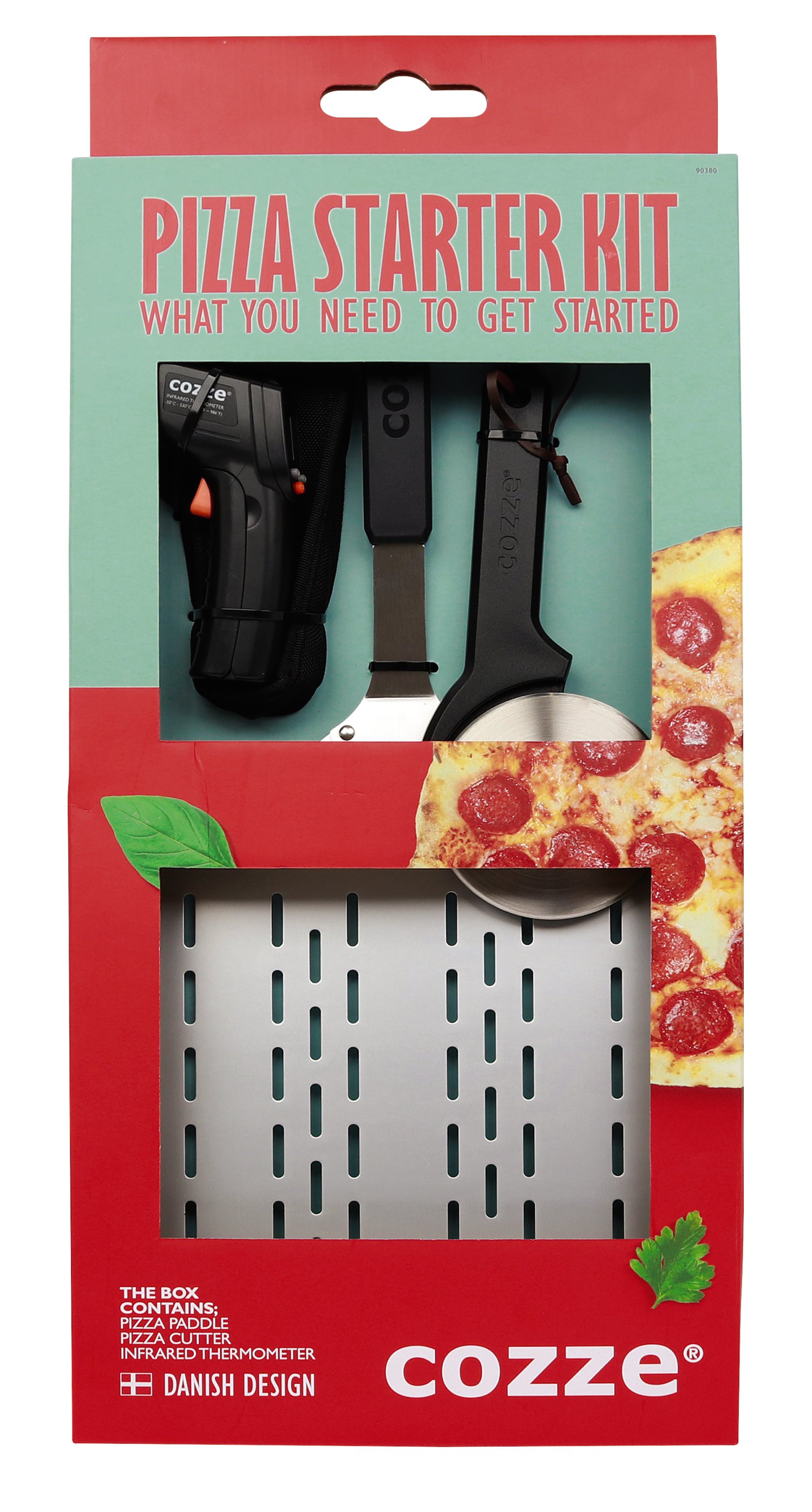 COZZE® Pizza Starter Set (Pizzaschneider, Thermometer, Pizzaschaufel)
