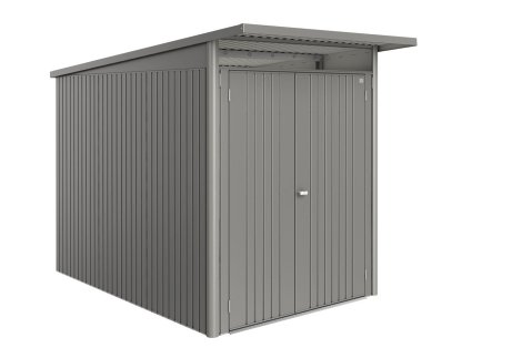BIOHORT Gerätehaus AvantGarde® Eco A3 + Doppeltür 180x300x218 cm, Quarzgrau-Metallic