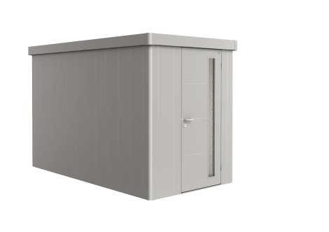 BIOHORT Gerätehaus Neo 4A Standardtür 348x180x222 cm, Silber-Metallic