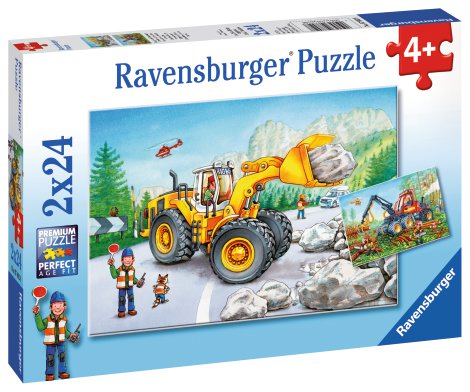 RAVENSBURGER Puzzle Bagger und Waldtraktor 2x24-tlg.