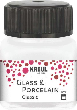 KREUL Malfarbe Glass & Porcelain Classic Metallic-Perlmuttweiß 20 ml