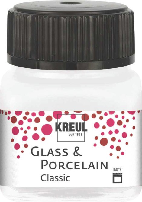 KREUL Malfarbe Glass & Porcelain Classic Metallic-Perlmuttweiß 20 ml