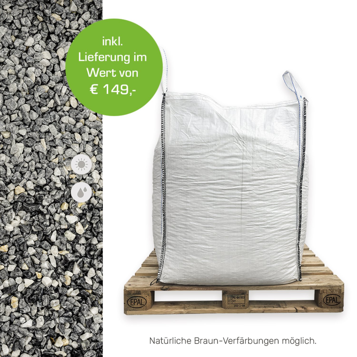 CASAFINO Marmorsplitt donaublau 8-12mm 1000kg Big Bag