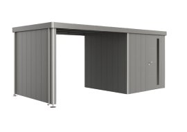 BIOHORT Seitenwand für Seitendach 2A-2D Gerätehaus Neo, 203x4,3x200 cm, Quarzgrau-Metallic