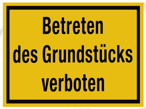 ALPERTEC Schild Betreten des Grundstücks verboten Gelb/Schwarz 40x25 cm