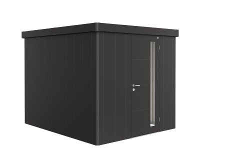 BIOHORT Gerätehaus Neo 3B Standardtür 236x292x222 cm, Dunkelgrau-metallic