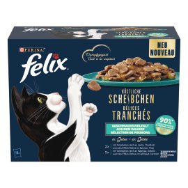 FELIX® Köstliche Scheibchen Geschmacksvielfalt aus dem Wasser Fisch 10x80 g