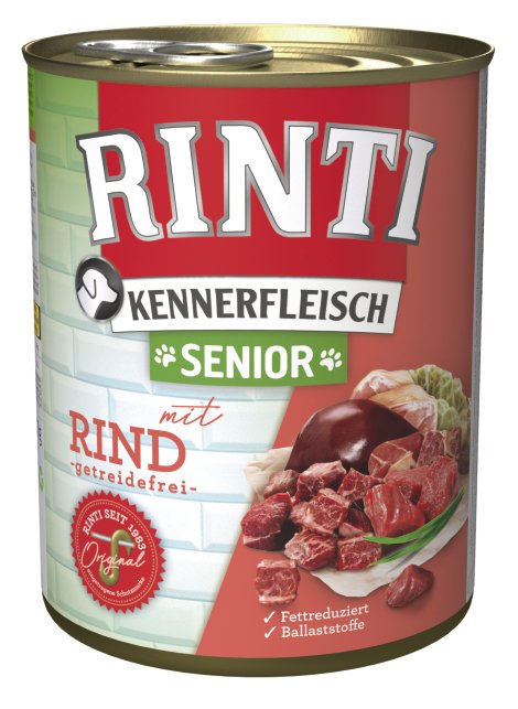 RINTI Kennerfleisch Hundenassfutter Senior Rind 800 g