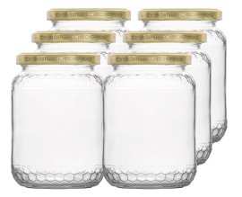 Honigglas + Imkerbund-Deckel 1 kg, 6 Stk.