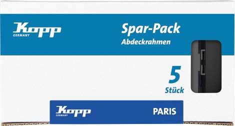 KOPP Rahmen Paris 2-fach Mattschwarz Sparpack 5er-Set