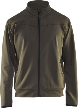 BLÅKLÄDER Sweatjacke mit Reißverschluss olivgrün/schwarz