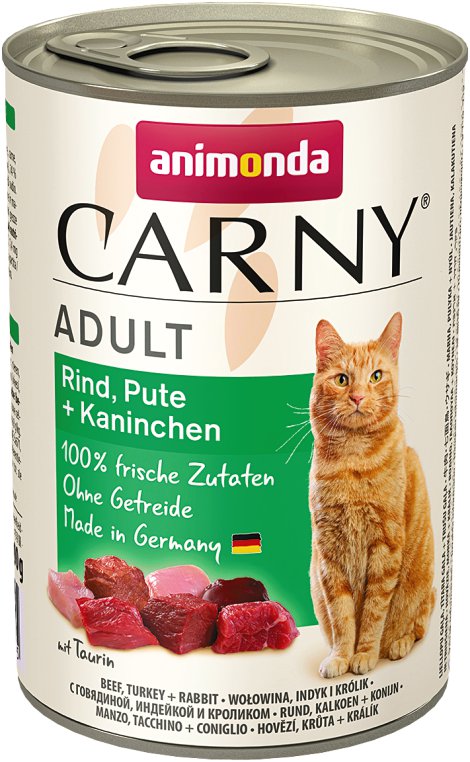 ANIMONDA Katzennassfutter Carny Adult Rind, Pute & Kaninchen 400 g