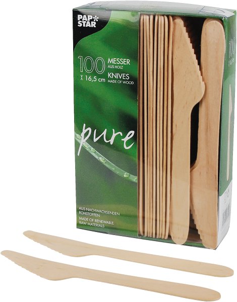 Messer Pure Holz 16,5 cm 100 Stk.