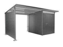 BIOHORT Seitenwand für Seitendach für Gerätehaus AvantGarde Quarzgrau-Metallic M