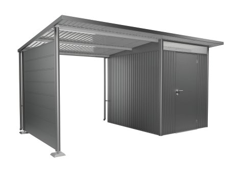BIOHORT Seitenwand für Seitendach für Gerätehaus AvantGarde A2+A6 Quarzgrau-Metallic M