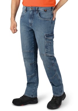 HERO Herren Cargo Jeans Calgary Used Mittelblau 52/32