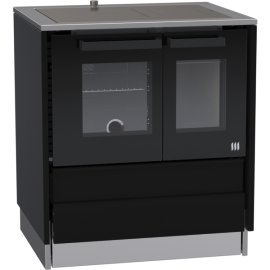 LOHBERGER Holzherd Style 75 (Anschluss links) 6 kW Schwarz