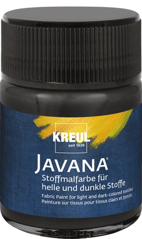 KREUL Stoffmalfarbe für helle/dunkle Stoffe Schwarz 50 ml