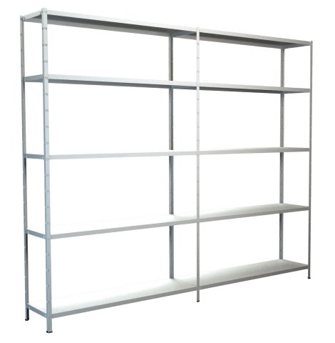 SCHULTE REGALWELT Grund + Anbauregal 10 Böden Weiß 200x240x35 cm